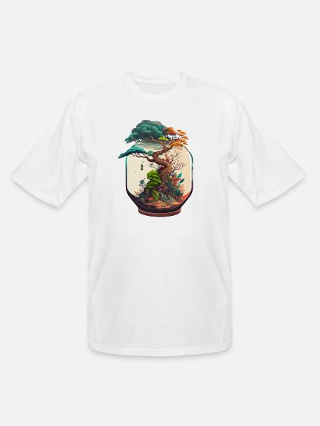 Bonsai Tree Terrarium - Men's Tall T-Shirt - white