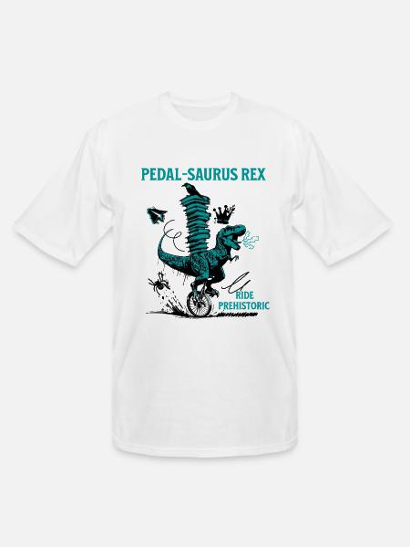 Pedal-Saurus Rex – Ride Prehistoric - Men's Tall T-Shirt - white
