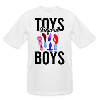 Toys Before Boys Adult Humor - Men's Tall T-Shirt - white - Front - Brady (186cm)