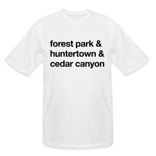 1 Church 3 Locations Black - Men's Tall T-Shirt