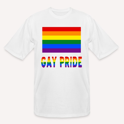 Gay Pride Flag and Words - Men's Tall T-Shirt
