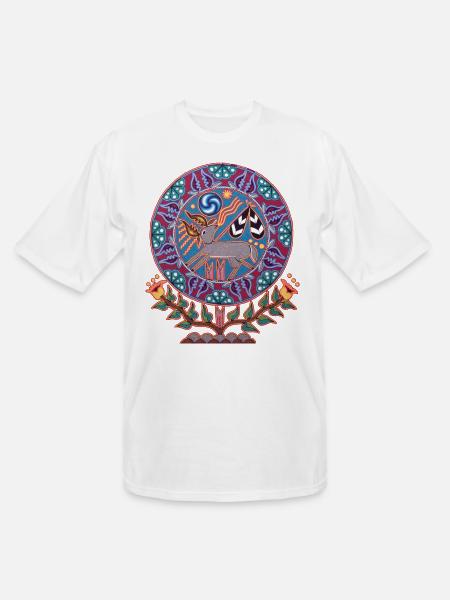 Native Huichol Peyote Deer - Men's Tall T-Shirt - white