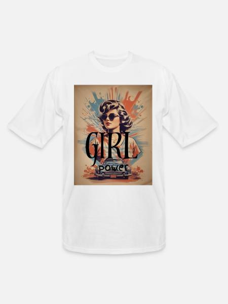 GIRL Power Retro Ride - Men's Tall T-Shirt - white