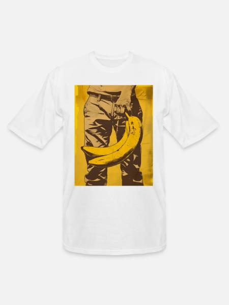 Banana Pop Art Silhouette - Men's Tall T-Shirt - white
