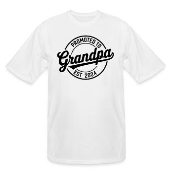 Promoted to Grandpa Est. 2024 - New Grandpa Gift - Men's Tall T-Shirt - white - Front - Brady (186cm)