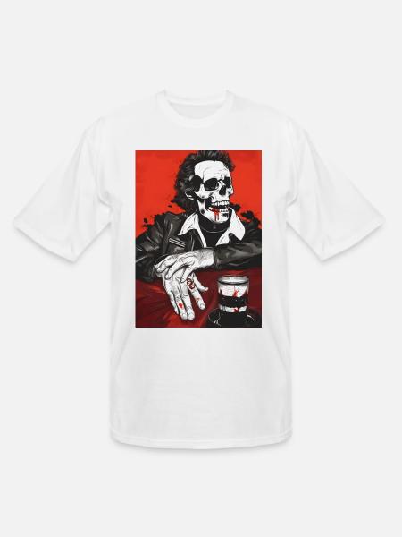 Skull Biker Noir - Men's Tall T-Shirt - white