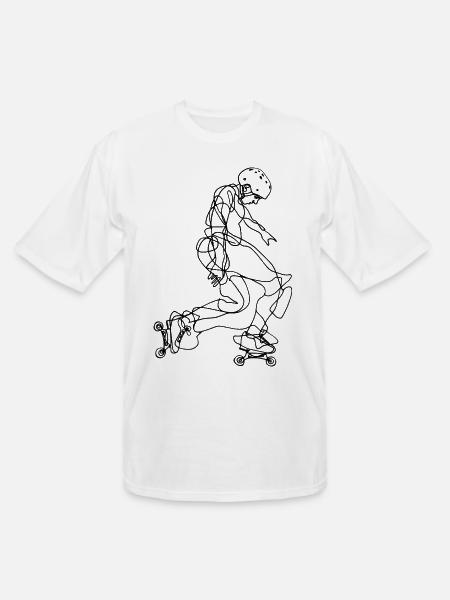 Roller Skater Drawing - Men's Tall T-Shirt - white