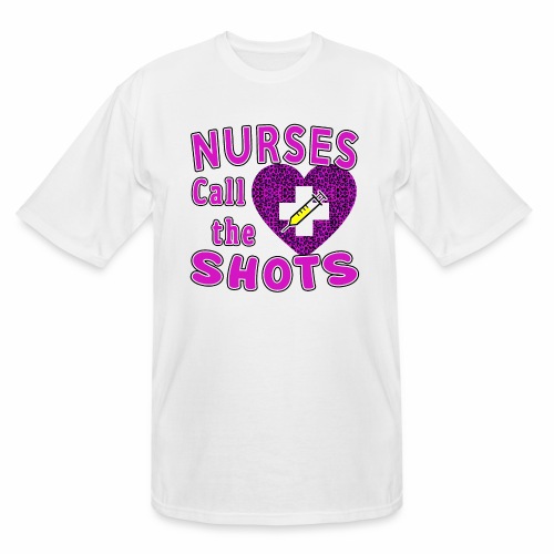 Nurses Call the Shots Valentine's day Pink Leopard - Men's Tall T-Shirt