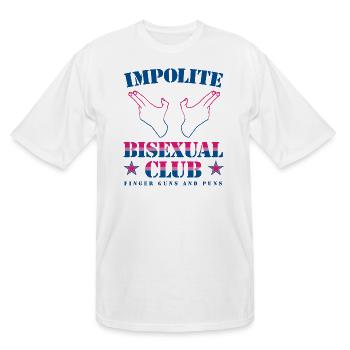 Impolite Bisexual Club Finger Guns and Puns - Men's Tall T-Shirt - white - Front - Brady (186cm)