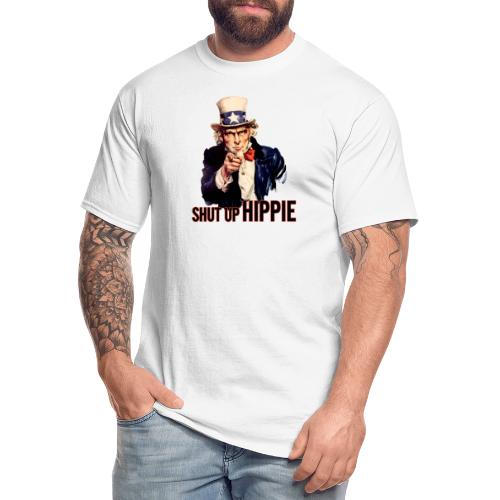 SHUT UP HIPPIE WHITE OUTL - Men's Tall T-Shirt
