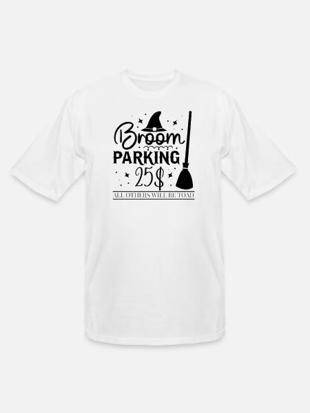 broom prank,broom parking halloween - Men's Tall T-Shirt - white