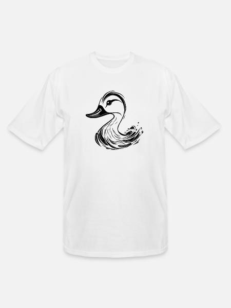 Cute Tattoo Style Duck - Men's Tall T-Shirt - white