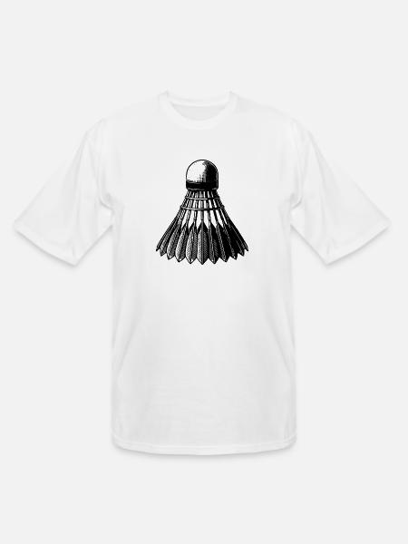 Badminton Ball Tattoo Style - Men's Tall T-Shirt - white