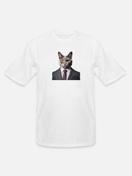 Cat in a suit - Men's Tall T-Shirt - white