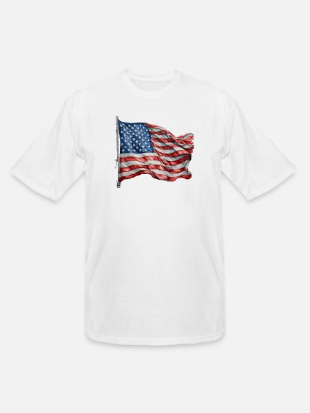America flag - Men's Tall T-Shirt - white