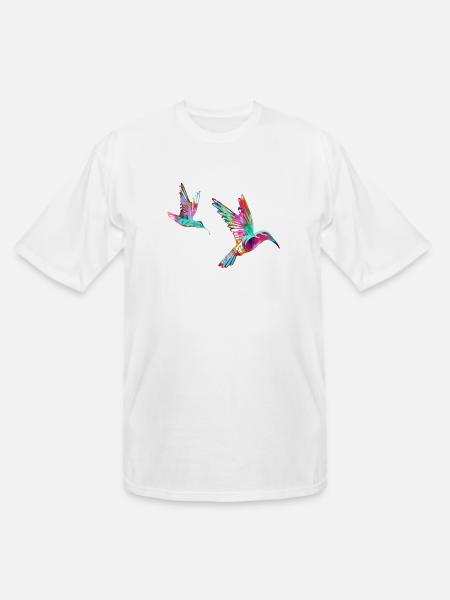 bird, painting,Birds, hummingbird, watercolour - Men's Tall T-Shirt - white