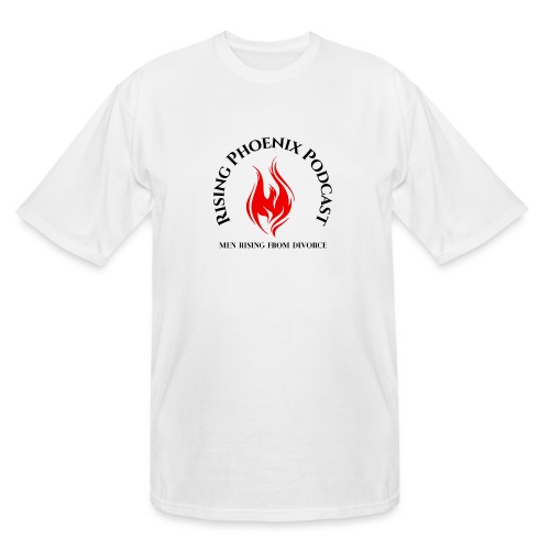 Front (Rising Phoenix-Black) _ Back (Red Phoenix) - Men's Tall T-Shirt