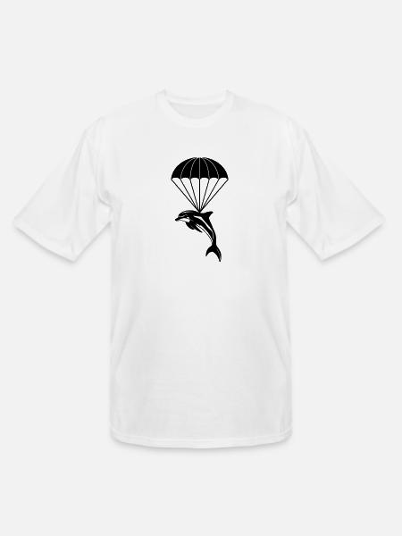 Dolphin Orca Parachuting - Men's Tall T-Shirt - white