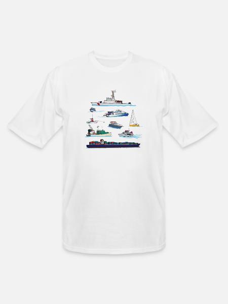 Boats and Ships Illustrations - Men's Tall T-Shirt - white