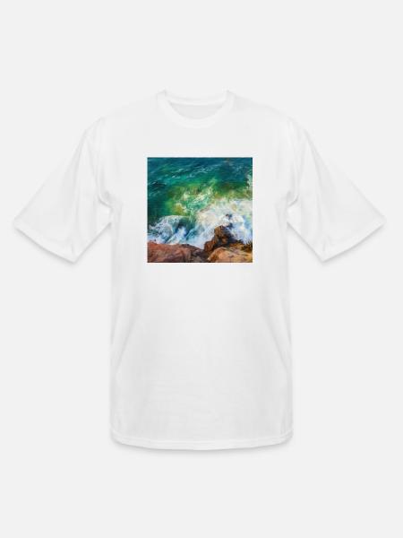 rock shore and waves - Men's Tall T-Shirt - white