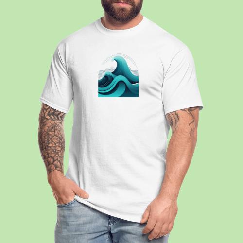Dynamic Ocean Wave Illustration - Men's Tall T-Shirt