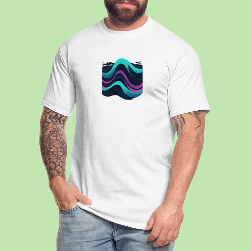 Abstract Wavy Ocean Pattern - Men's Tall T-Shirt