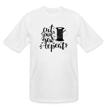 Cut Pun Sew Repeat - Men's Tall T-Shirt - white - Front - Brady (186cm)