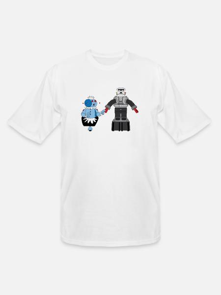 Rosie and Lost in Space Robot - Men's Tall T-Shirt - white