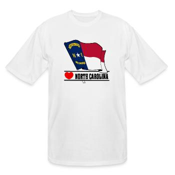 Flag North Carolina heart 'NORTH CAROLINA' - Men's Tall T-Shirt - white - Front - Brady (186cm)