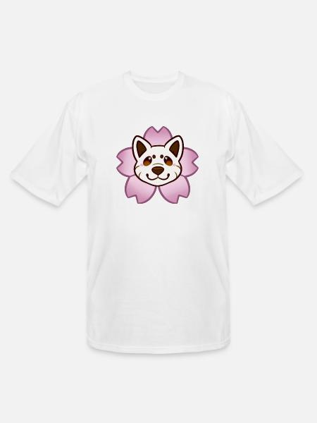 Sakura Shiba Inu Cream - Men's Tall T-Shirt - white