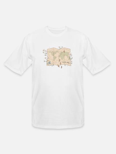Wander Often Map - Men's Tall T-Shirt - white