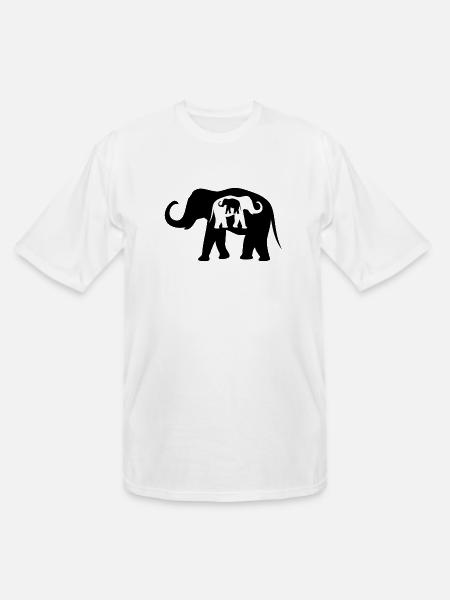 Black And White Elephants - Men's Tall T-Shirt - white