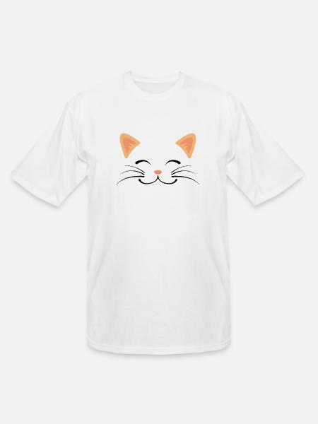 Floating Cat Face - Men's Tall T-Shirt - white