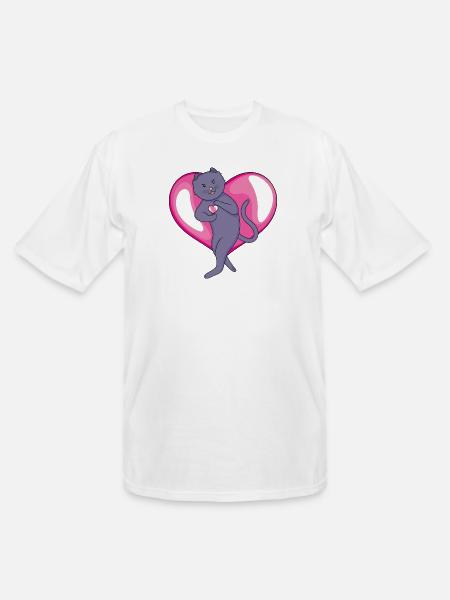 Russian Blue Cat in Love - Men's Tall T-Shirt - white