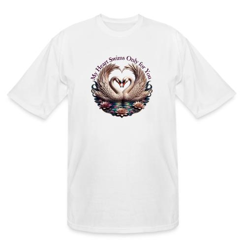 My Heart Swims Only for You Swan Heart T-Shirt - Men's Tall T-Shirt