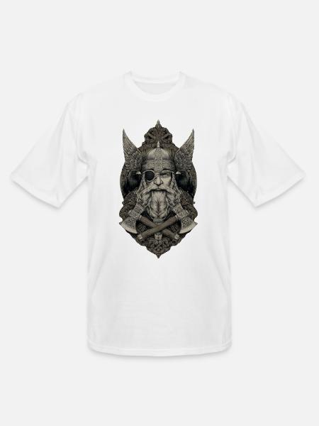 Viking Warlord with Ravens - Men's Tall T-Shirt - white