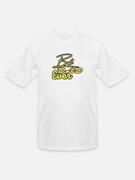 Best Dad Ever Neon Script - Men's Tall T-Shirt - white