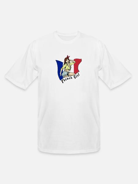 France girl flag design - Men's Tall T-Shirt - white