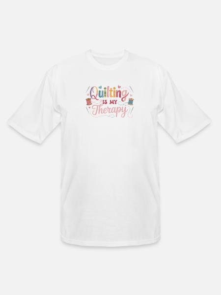 Quilting Therapy Inspirational Design - Men's Tall T-Shirt - white