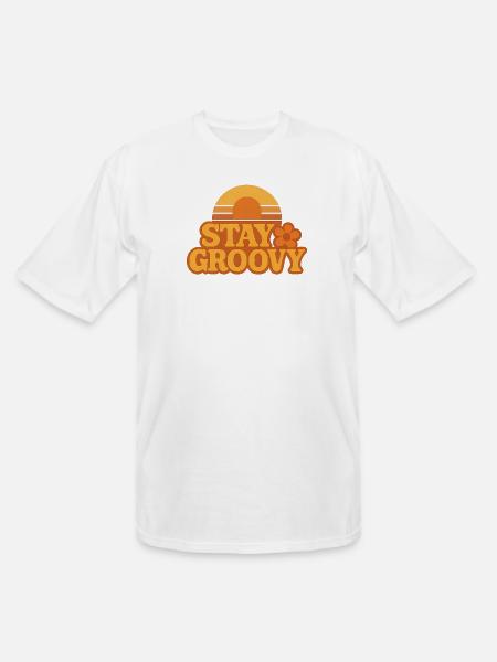 Retro Sunset Stay Groovy Graphic - Men's Tall T-Shirt - white