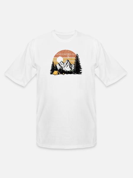 Sunset Camp Silhouette - Men's Tall T-Shirt - white