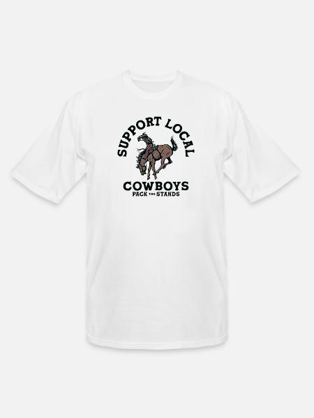 Soutenez les cow-boys locaux - T-shirt grande taille homme - blanc
