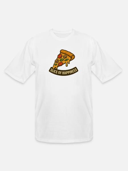 Slice of Happiness Pizza Slice - Men's Tall T-Shirt - white