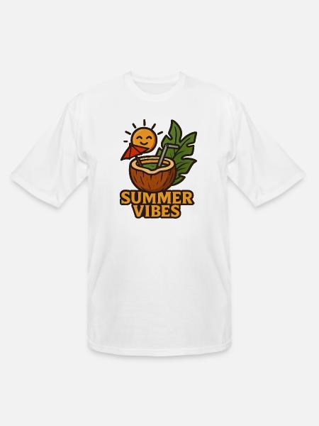 Sunlit Coconut Summer - Men's Tall T-Shirt - white