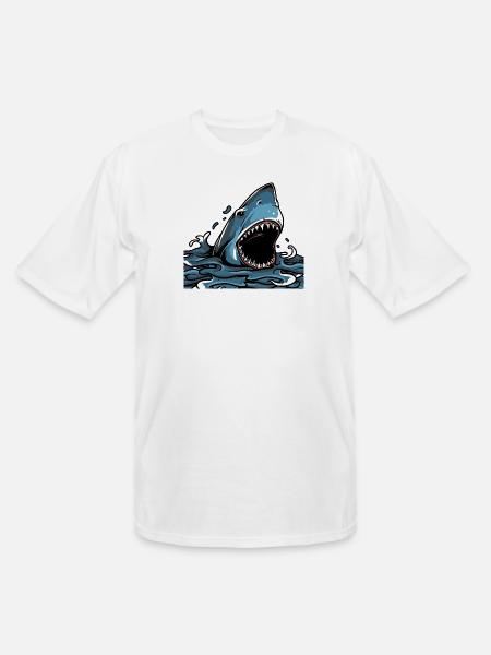 Shark Attack Splash - Men's Tall T-Shirt - white
