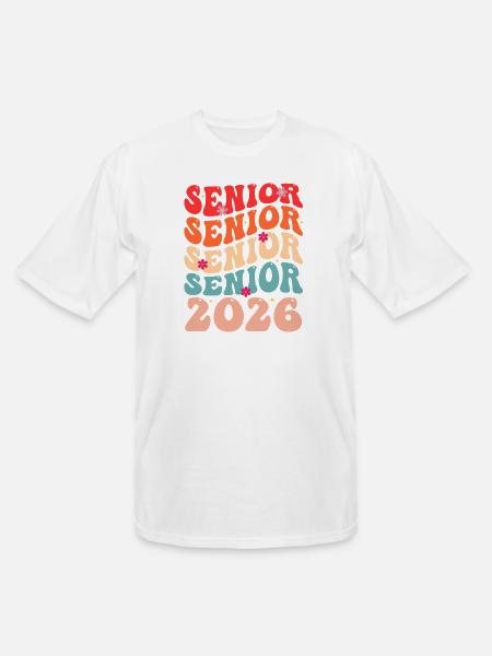 Senior Class 2026 Floral Rainbow - Men's Tall T-Shirt - white