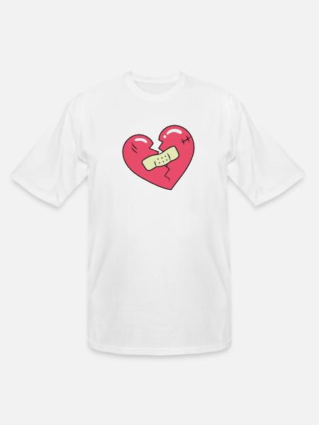 Broken Heart and Patch - Men's Tall T-Shirt - white
