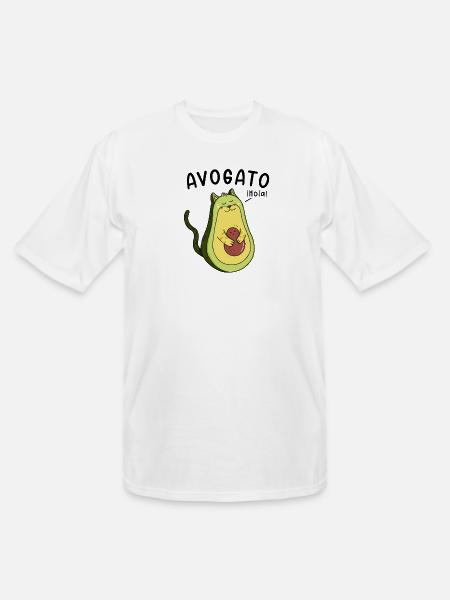 Cheerful Avocado Hugging Seed - Men's Tall T-Shirt - white