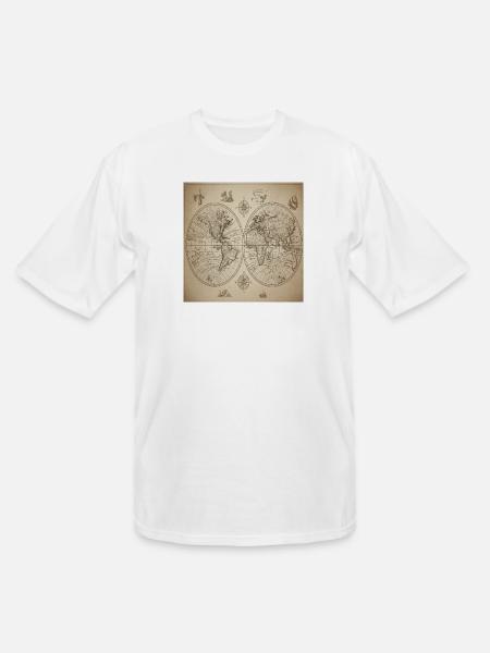Antique double-halved world map - Men's Tall T-Shirt - white