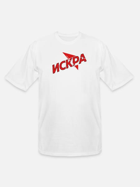 Iskra Red Spark Logo - Men's Tall T-Shirt - white